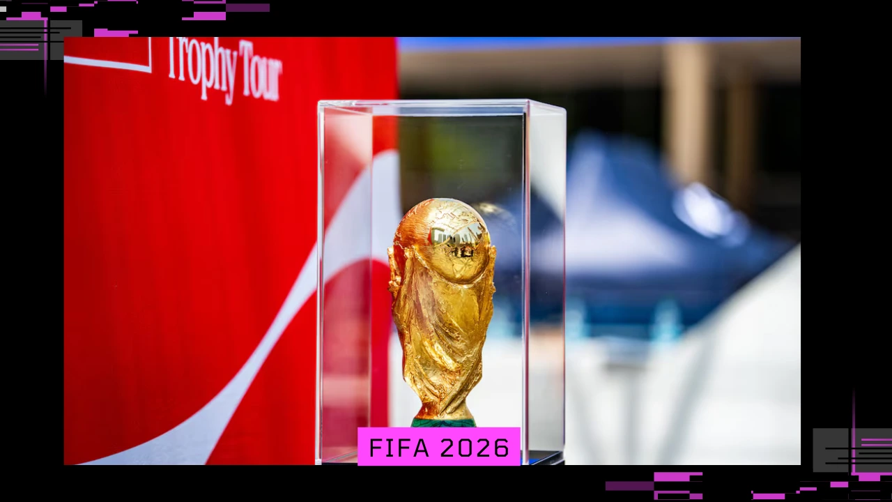 FIFA world cup trophy on display